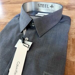 Men’s Calvin Klein Steel+ Gray Dress Shirt